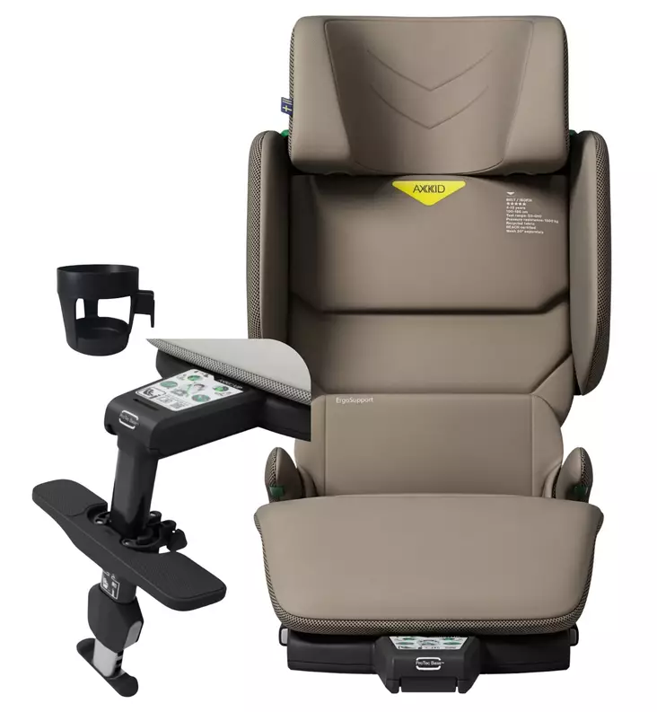 Axkid Up Turvavyöistuin Starttipaketti jalkatuella ja mukitelineellä driftwood beige wauva - Turvavyöistuimet lapselle - 27050147-PMJ - 1