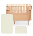 Sebra Pinnasänky Baby&Jr. Starttipaketti Harmony Patjalla wooden wauva - Pinnasängyt ja kehdot - 200130043-PK - 1