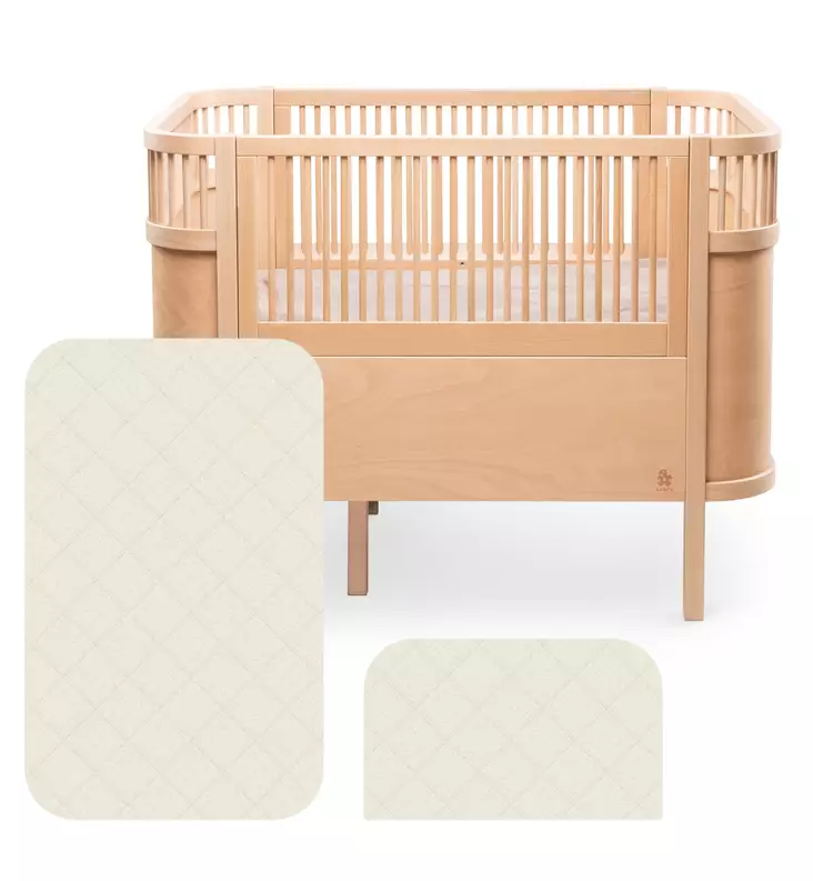 Sebra Pinnasänky Baby&Jr. Starttipaketti Harmony Patjalla wooden wauva - Pinnasängyt ja kehdot - 200130043-PK - 1