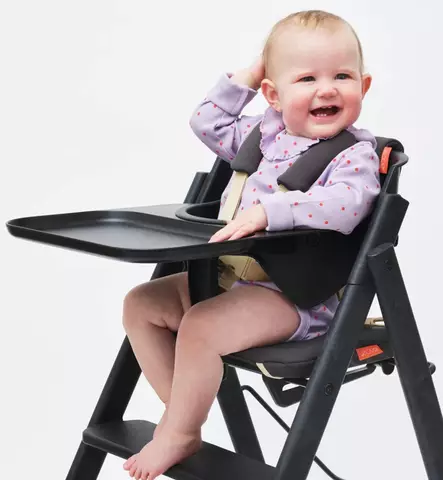 KAOS KLAPP Syöttötuolin pehmusteet ja turvavaljaat charcoal black wauva - Syöttötuolien lisävarusteet - BPP-HAR-CUS-CHA-BL - 1