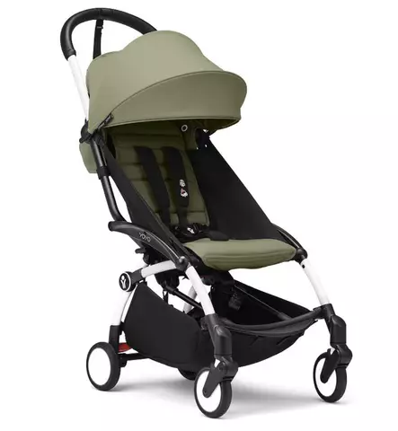 Stokke Yoyo3 Matkarattaat valkoisella rungolla olive wauva - Matkarattaat - 646001-POL - 1