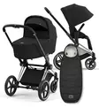 Cybex Priam 4 Lastenvaunujen Starttipaketti Platinum lämpöpussilla black wauva - Yhdistelmävaunut - 521002325-PSBL - 1
