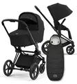 Cybex Priam 4 Lastenvaunujen Starttipaketti Platinum lämpöpussilla black wauva - Yhdistelmävaunut - 521002331-PSBL - 1