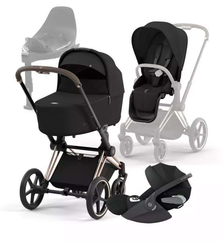 Cybex_priam4_starttipaketti_SepiaBlack_RoseGold_wauva - Yhdistelmävaunut - 521002337-SPRGSEBL - 1