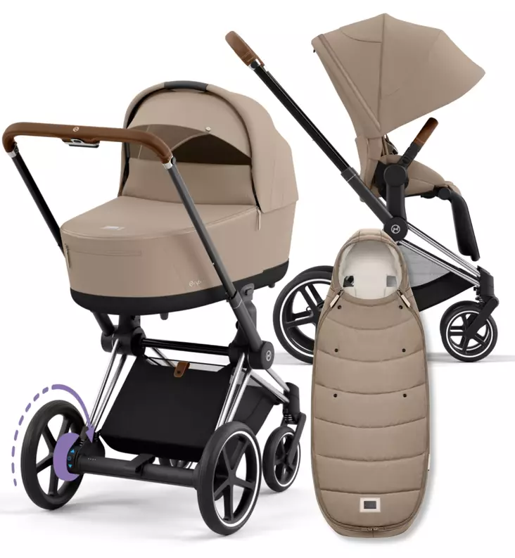 Cybex ePriam 4 Lastenvaunujen Starttipaketti Platinum lämpöpussilla beige wauva - Yhdistelmävaunut - 521002349-PCBL - 1