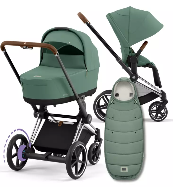 Cybex ePriam 4 Lastenvaunujen Starttipaketti Platinum lämpöpussilla - Yhdistelmävaunut - 521002349-PLGL - 1