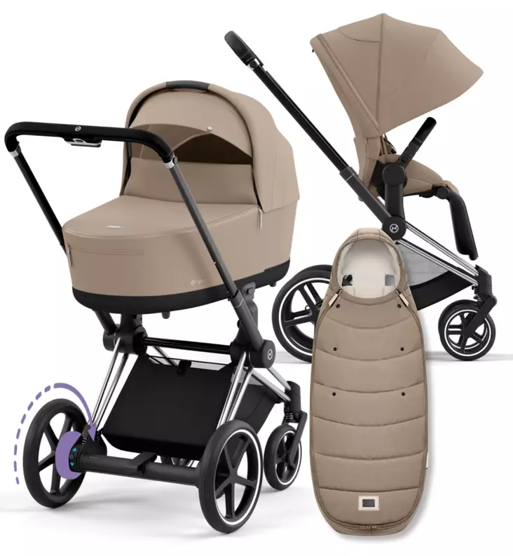 Cybex ePriam 4 Lastenvaunujen Starttipaketti Platinum lämpöpussilla beige wauva - Yhdistelmävaunut - 521002357-PCBL - 1