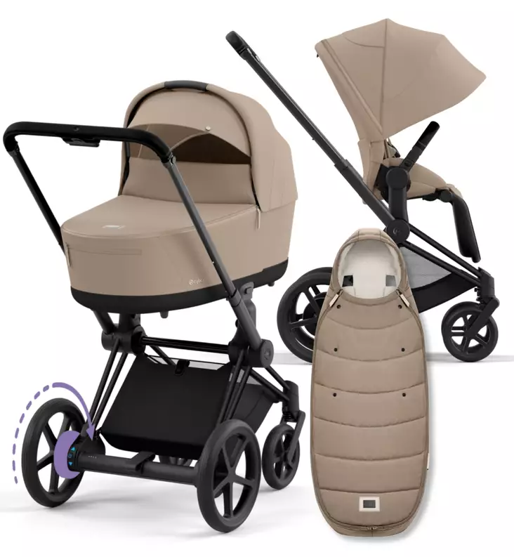 Cybex ePriam 4 Lastenvaunujen Starttipaketti Platinum lämpöpussilla beige wauva - Yhdistelmävaunut - 521002365-PCBL - 1