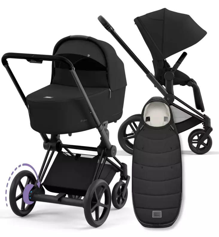 Cybex ePriam 4 Lastenvaunujen Starttipaketti Platinum lämpöpussilla - Yhdistelmävaunut - 521002365-PSBL - 1