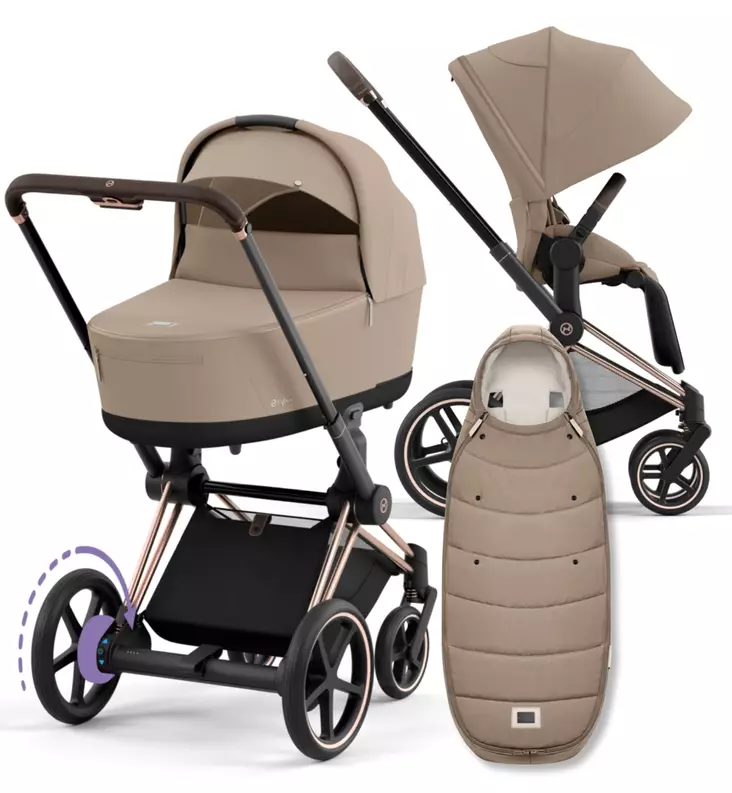 Cybex ePriam 4 Lastenvaunujen Starttipaketti Platinum lämpöpussilla beige wauva - Yhdistelmävaunut - 521002373-PCBL - 1