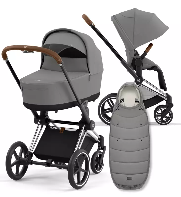 Cybex Priam 4 Lastenvaunujen Starttipaketti Platinum lämpöpussilla - Yhdistelmävaunut - 521002319-PMGL - 1