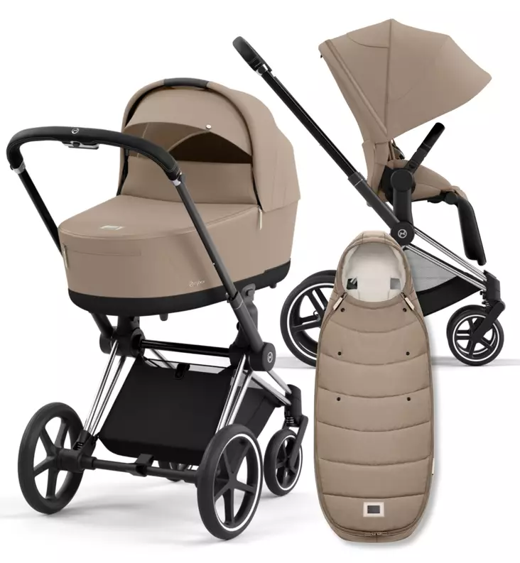 Cybex Priam 4 Lastenvaunujen Starttipaketti Platinum lämpöpussilla beige wauva - Yhdistelmävaunut - 521002325-PCBL - 1