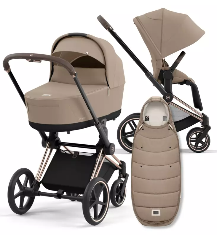 Cybex Priam 4 Lastenvaunujen Starttipaketti Platinum lämpöpussilla beige wauva - Yhdistelmävaunut - 521002337-PCBL - 1