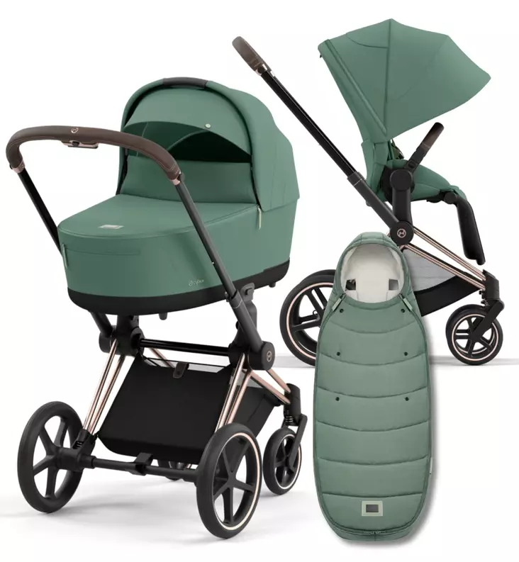 Cybex Priam 4 Lastenvaunujen Starttipaketti Platinum lämpöpussilla - Yhdistelmävaunut - 521002337-PLGL - 1