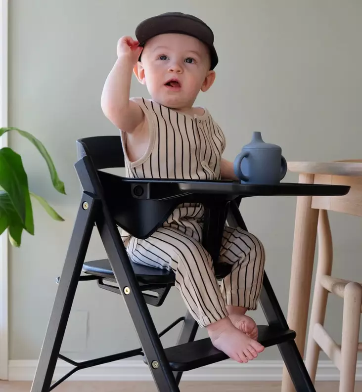 KAOS Klapp vauvasetti ja tarjotin syöttötuoliin charcoal black wauva - Syöttötuolit - BPP-SAF-TRA-CHA-BL - 1