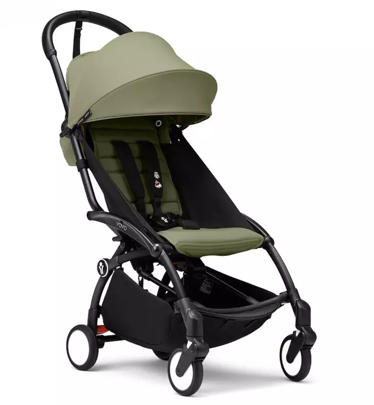 Stokke Yoyo3  Matkarattaat mustalla rungolla olive wauva - Matkarattaat - 646002-POL - 1