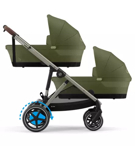 Cybex eGazelle S Twin Sähköavusteiset Kaksosvaunut moss green wauva - Kaksos- ja sisarusrattaat - 525000169-TWIN - 1
