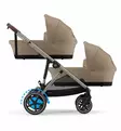 Cybex eGazelle s=C3=A4hk=C3=B6avusteiset kaksosten vaunut Almond Beige=
 wauva - Kaksos- ja sisarusrattaat - 524000547-PTWIN - 1