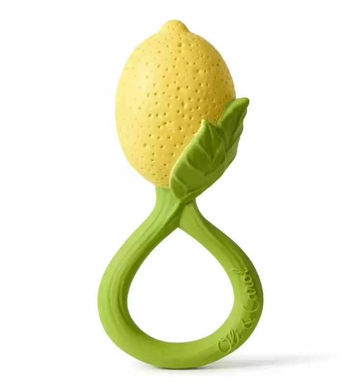 Oli&Carol purulelu helistin sitruuna ekologinen eettinen wauva - Pehmolelut ja helistimet - L-RATTLE-LEMON - 1