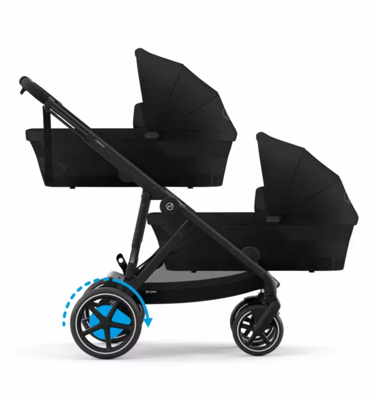 Cybex eGazelle sähköavusteiset kaksosten vaunut moon black wauva - Kaksos- ja sisarusrattaat - 524000517-PTWIN - 1