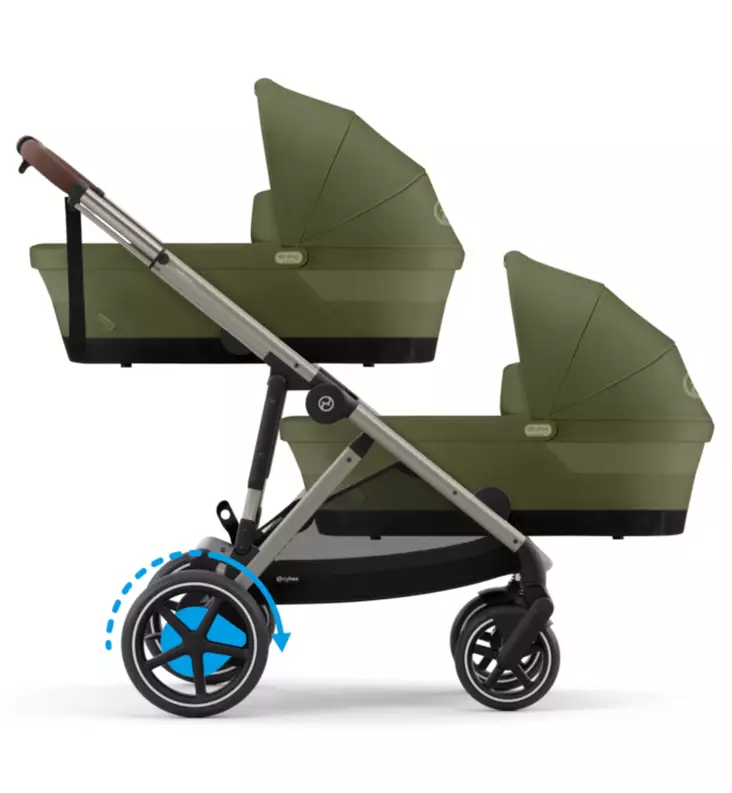 Cybex eGazelle S Twin Sähköavusteiset Kaksosvaunut moss green wauva - Kaksos- ja sisarusrattaat - 525000169-TWIN - 1