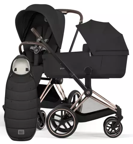 Cybex Priam Comfort Lastenvaunut Lämpöpussilla rose gold sepia black wauva - Yhdistelmävaunut - 526000001-PLAMPO - 1