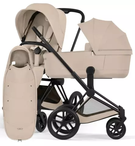 Cybex Priam Comfort Lastenvaunut Lämpöpussilla cozy beige matt black wauva - Yhdistelmävaunut - 526000021-PLAMPO - 1