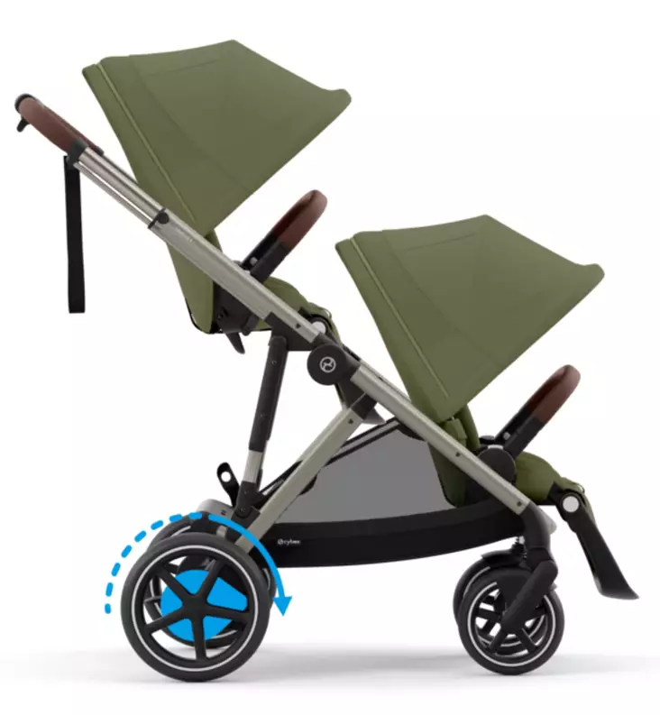 Cybex eGazelle S Sähköavusteiset Sisarusrattaat moss green wauva - Kaksos- ja sisarusrattaat - 525000169-DUO - 1