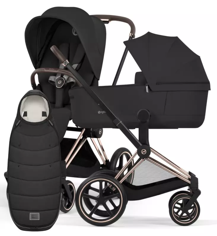Cybex Priam Comfort Lastenvaunut Lämpöpussilla rose gold sepia black wauva - Yhdistelmävaunut - 526000001-PLAMPO - 1