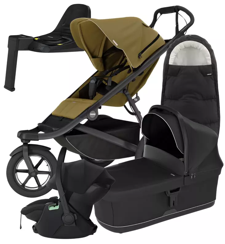 Thule Urban Glide 3 Lastenvaunujen Starttipaketti Maple Turvakaukalolla, jalustalla ja lämpöpussilla - Yhdistelmävaunut - 10101974-PKSLAMPO - 1