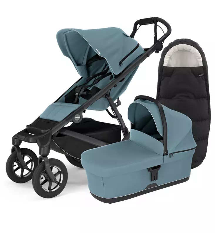 Thule Urban Glide 3 Lastenvaunut Lämpöpussilla mid blue 4wheel wauva - Yhdistelmävaunut - 10101996-PLAMPO - 1