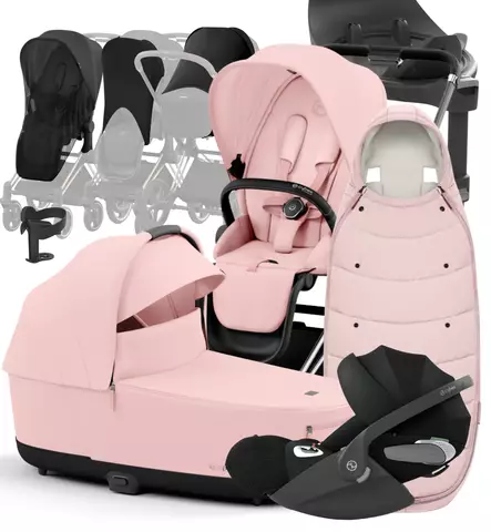 Cybex ePriam 4 Lastenvaunujen Starttipaketti lisävarusteilla peahc pink wauva - Yhdistelmävaunut - 521002357-PLVPP - 1