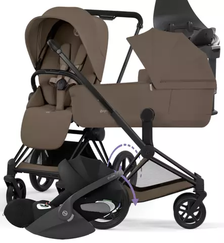 Cybex ePriam Comfort Sähköavusteiset Lastenvaunut Starttipaketti Cloud T turvakaukalolla ja jalustalla - Yhdistelmävaunut - 526001491SP - 1