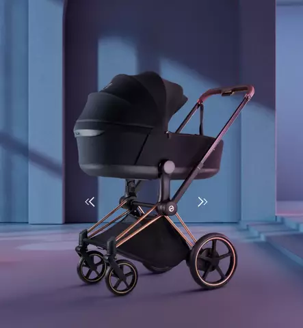 Cybex ePriam Style Sähköavusteiset Lastenvaunut Starttipaketti Cloud T turvakaukalolla ja jalustalla chrome brown peach pink wauva - Yhdistelmävaunut - 526000231SPYPP - 2