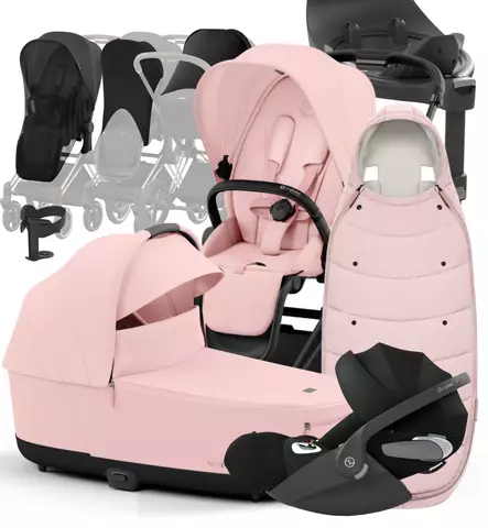Cybex Priam 4 Lastenvaunujen Starttipaketti lisävarusteilla peach pink wauva - Yhdistelmävaunut - 521002331-PLVPP - 1