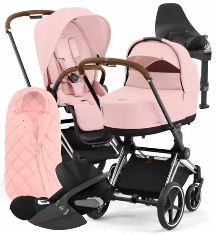Cybex Priam 4 Lastenvaunujen Starttipaketti turvakaukalolla ja jalustalla + Snøgga lämpöpussi wauva - Yhdistelmävaunut - 521002319-SNPPP - 1