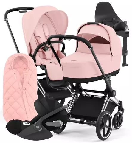 Cybex Priam 4 Lastenvaunujen Starttipaketti turvakaukalolla ja jalustalla + Snøgga lämpöpussi wauva - Yhdistelmävaunut - 521002325-SNPPP - 1