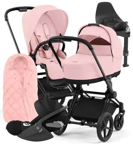 Cybex Priam 4 Lastenvaunujen Starttipaketti turvakaukalolla ja jalustalla + Snøgga lämpöpussi wauva - Yhdistelmävaunut - 521002331-SNPPP - 1