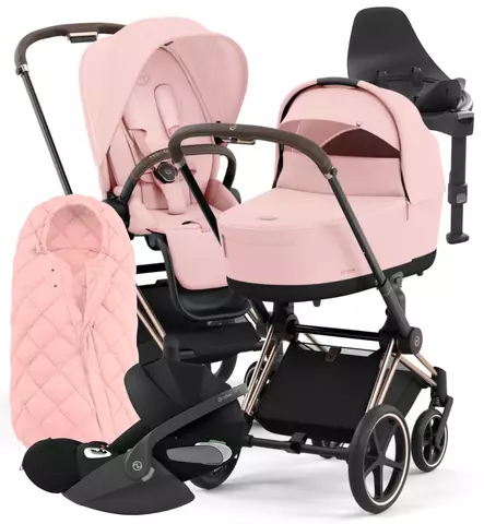 Cybex Priam 4 Lastenvaunujen Starttipaketti turvakaukalolla ja jalustalla + Snøgga lämpöpussi wauva - Yhdistelmävaunut - 521002337-SNPPP - 1