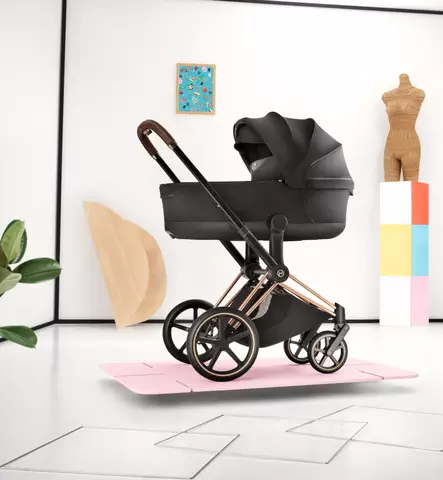 Cybex Priam Style Lastenvaunujen Starttipaketti Cloud T turvakaukalolla ja jalustalla chrome brown peach pink wauva - Yhdistelmävaunut - 526000201SPYPP - 2