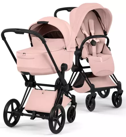 Cybex Priam Style Lastenvaunut matt black peach pink wauva - Yhdistelmävaunut - 526000211-PYPP - 1