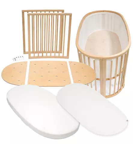 Stokke Sleepi V3 Jatkopala Starttipaketti Jatkopalat, Reunapehmuste, Muotolakana, Suojalakana, Kosteussuoja Wauva Natural - Pinnasängyt ja kehdot - 592101-P - 1