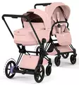 Cybex ePriam Style Sähköavusteiset Lastenvaunut Starttipaketti Cloud T turvakaukalolla ja jalustalla matt black peach pink wauva - Yhdistelmävaunut - 526000243SPYPP - 3