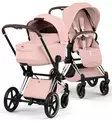 Cybex Priam Style Lastenvaunujen Starttipaketti Cloud T turvakaukalolla ja jalustalla chrome brown peach pink wauva - Yhdistelmävaunut - 526000201SPYPP - 3