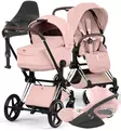 Cybex Priam Style Lastenvaunujen Starttipaketti Cloud T turvakaukalolla ja jalustalla chrome brown peach pink wauva - Yhdistelmävaunut - 526000201SPYPP - 1