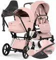 Cybex Priam Style Lastenvaunujen Starttipaketti Cloud T turvakaukalolla ja jalustalla rose gold peach pink wauva - Yhdistelmävaunut - 526000221SPYPP - 1