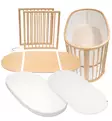 Stokke Sleepi V3 Jatkopala Starttipaketti Jatkopalat, Reunapehmuste, Muotolakana, Suojalakana, Kosteussuoja Wauva Natural - Pinnasängyt ja kehdot - 592101-P - 1