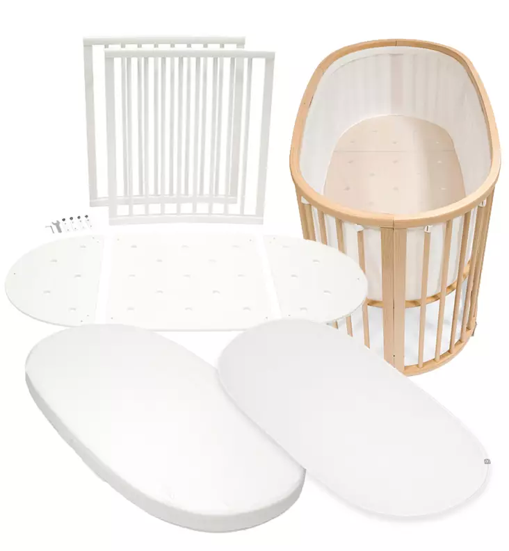 Stokke Sleepi V3 Jatkopala Starttipaketti Jatkopalat, Reunapehmuste, M=
uotolakana, Suojalakana, Kosteussuoja Wauva White - Pinnasängyt ja kehdot - 592102-P - 2