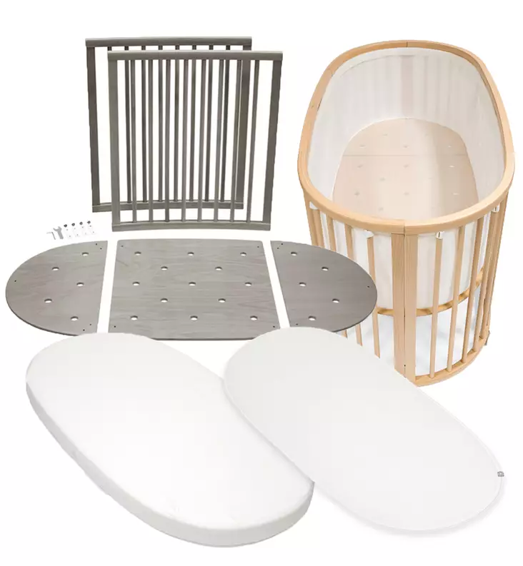 Stokke Sleepi V3 Jatkopala Starttipaketti Jatkopalat, Reunapehmuste, M=
uotolakana, Suojalakana, Kosteussuoja Wauva Natural - Pinnasängyt ja kehdot - 592103-P - 3