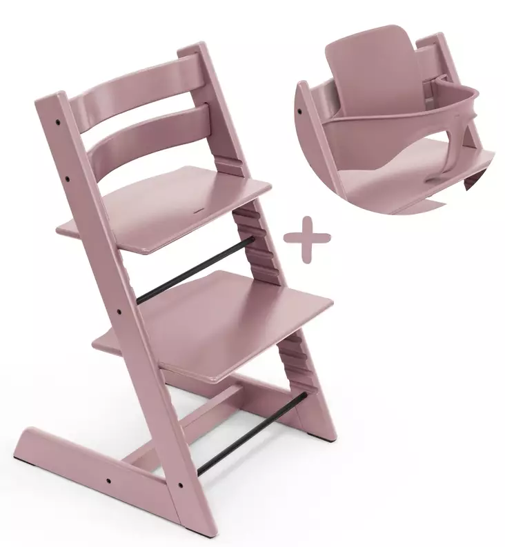 Stokke Tripp Trapp syöttötuoli vauvasetti heather mauve wauva - Syöttötuolit - 100141-P - 1